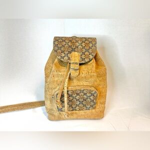 Cork Fabric Backpack Purse Adjustable Straps